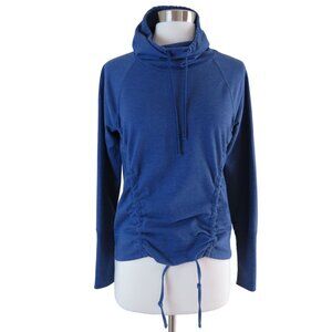 LUCY Women's Blue Lean and Mean Funnel Neck Adjustable Sweatshirt Size S